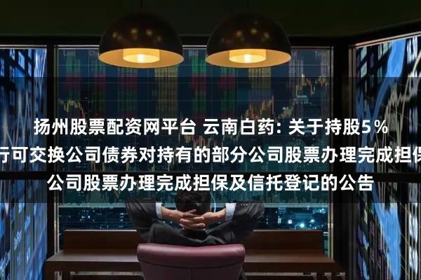 扬州股票配资网平台 云南白药: 关于持股5％以上股东非公开发行可交换公司债券对持有的部分公司股票办理完成担保及信托登记的公告