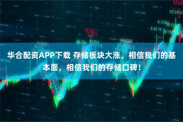 华合配资APP下载 存储板块大涨，相信我们的基本面，相信我们的存储口碑！